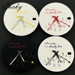 High Quality Hands + Watch Dial Set 28.5mm DIY Watch Faces Fit NH35/4R36 Movement Who Cares Lt's Already Late Accessories ﻿