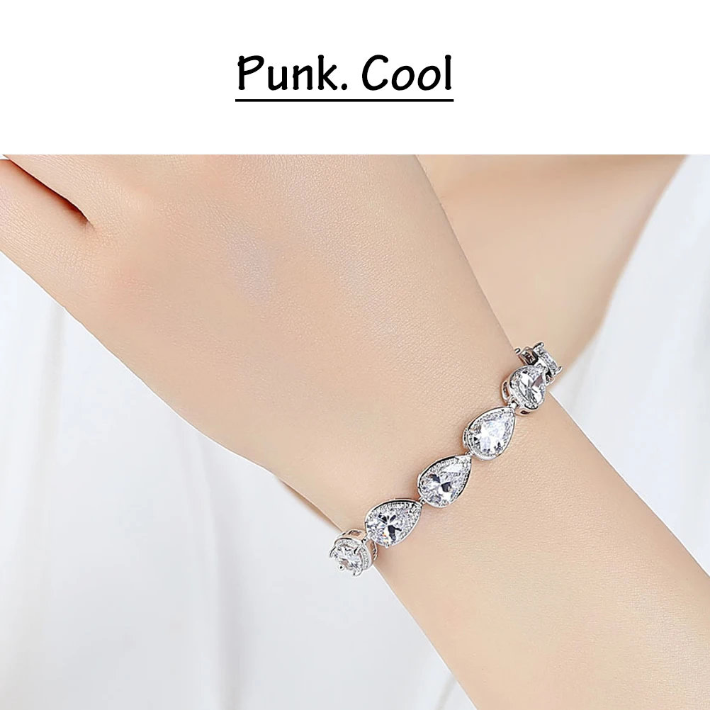 

Zircon Bracelet Platinum Material Lightweight Durable Shining Exquisite Detail Comfortable Skin Touch Easy Wear Perfect