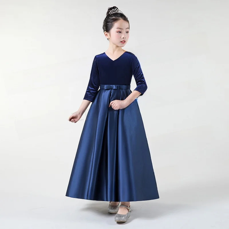 girls-velvet-long-sve-evening-gown-piano-up-performance-concert-violin-autumn-winter-long-dr-children's-formal-wear