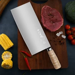 Shibazi Stainless Steel Chinese Style Chef Knife Kitchen Dual-purpose Sang Knife Cut Meat Vegetable Hotel Special Kitchen Tools