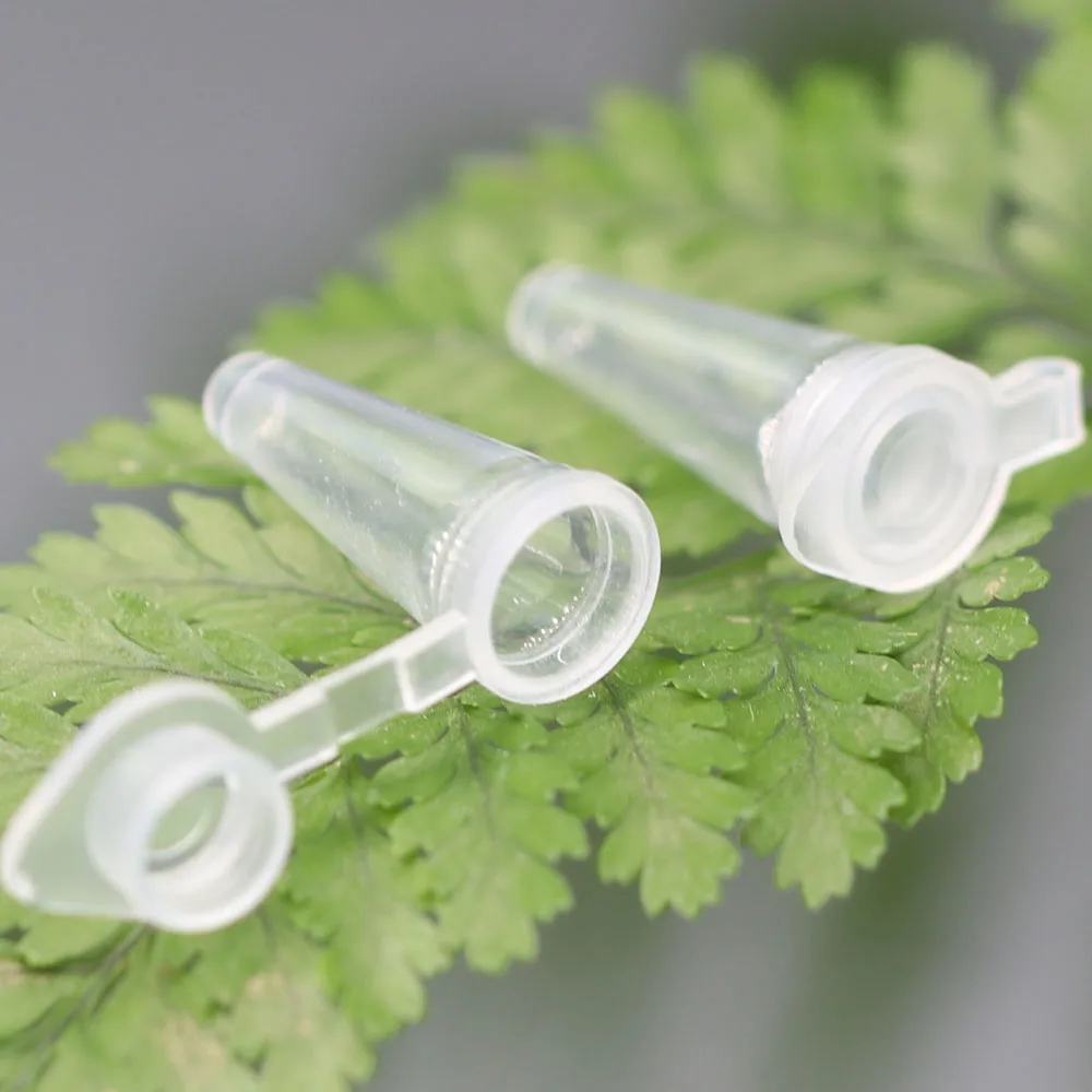 Tube de microcentrifugeuse en polypropylène de 0,1 ml à 100 ml avec bouteille transparente de stockage de jardin de bouchon pour flacon d'échantillon de récipient de test liquide de graines