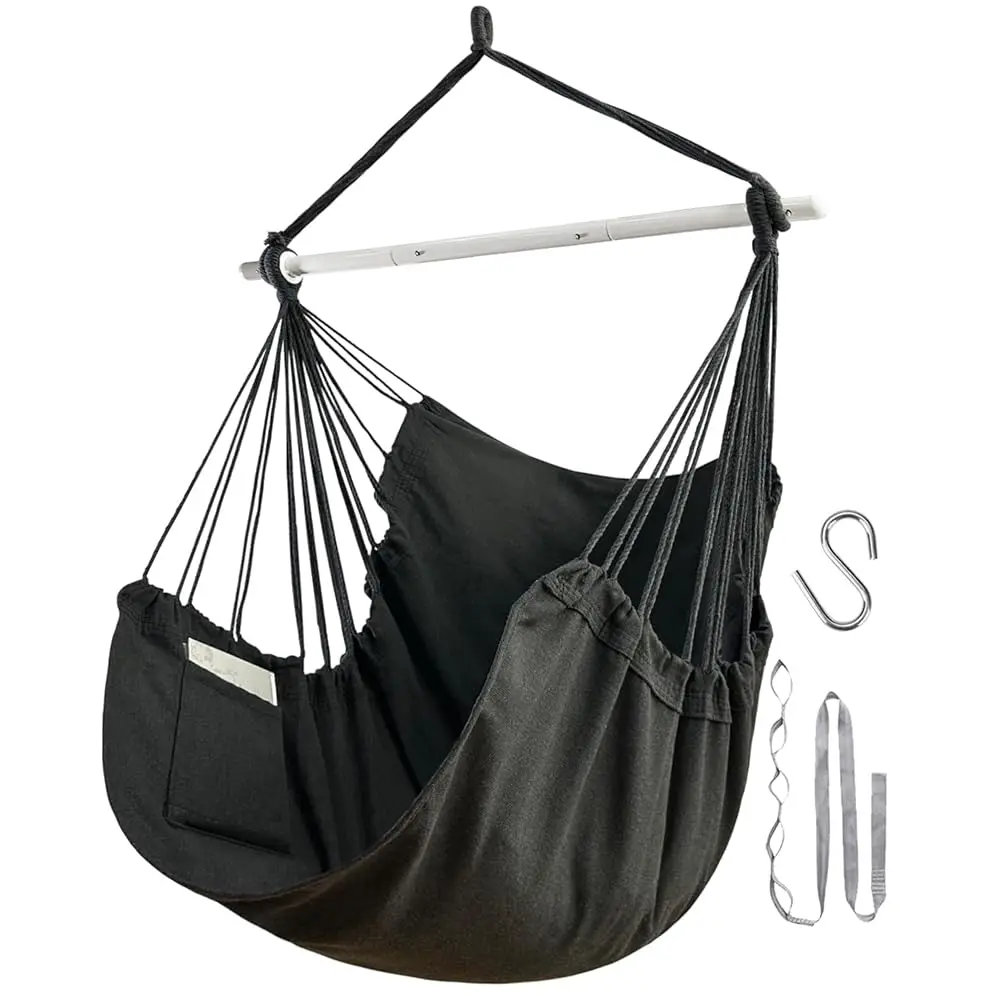 

Hammo Chair Hanging Rope Swing - Hammo Chair Bedrooms - Swing Chair Indoor - Hanging Chair Outdoor - Max Weight 500 Lbs
