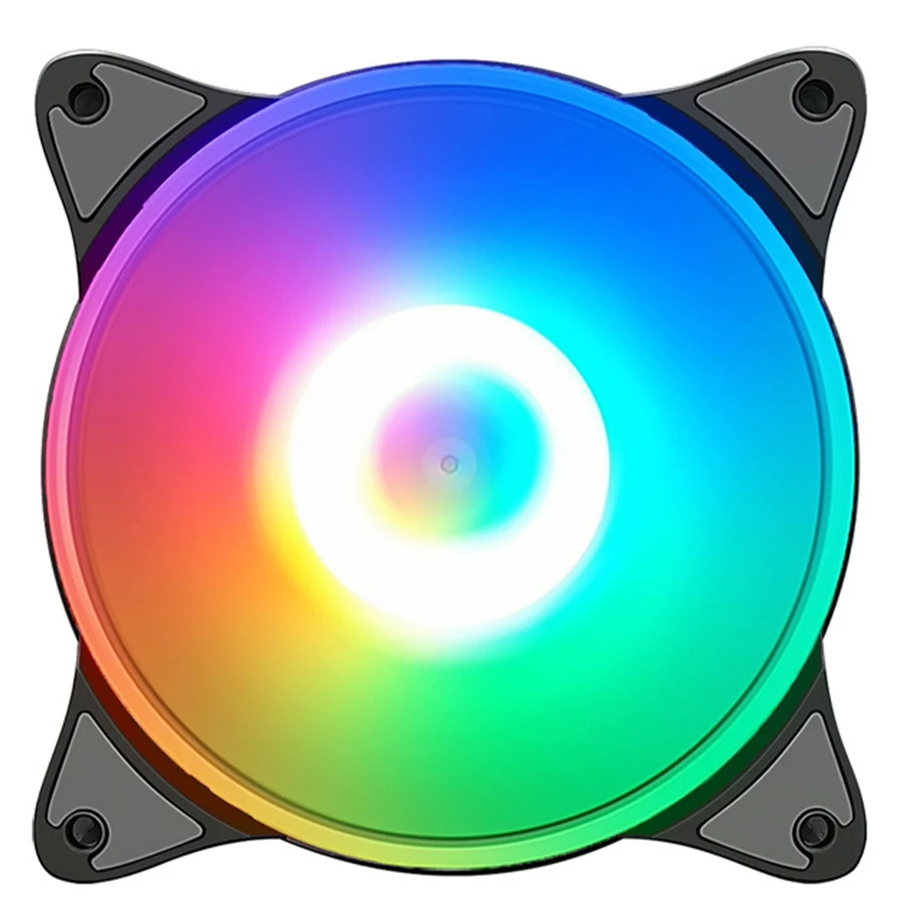 

Cooling Fan 12cm Radiator Chassis Air Cooler Colorful LED Computer Heat Sink Durable Silicone Pad Long Working Practical Home