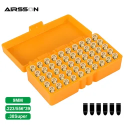 50/100 Rounds Tactical Bullet Box 9mm/.223/.38Super Pistol Rifle Ammo Carry Storage Box Flip-Top Bullets Case Hunting Accessory