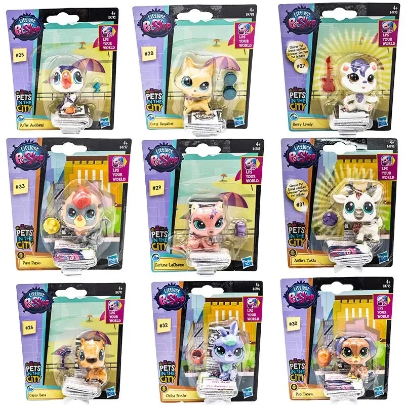 

Hasbro Original Littlest Pet Shop Action Figure Pets in The City Series Puffer Auckland Berry Lively Model Doll Gifts Toy