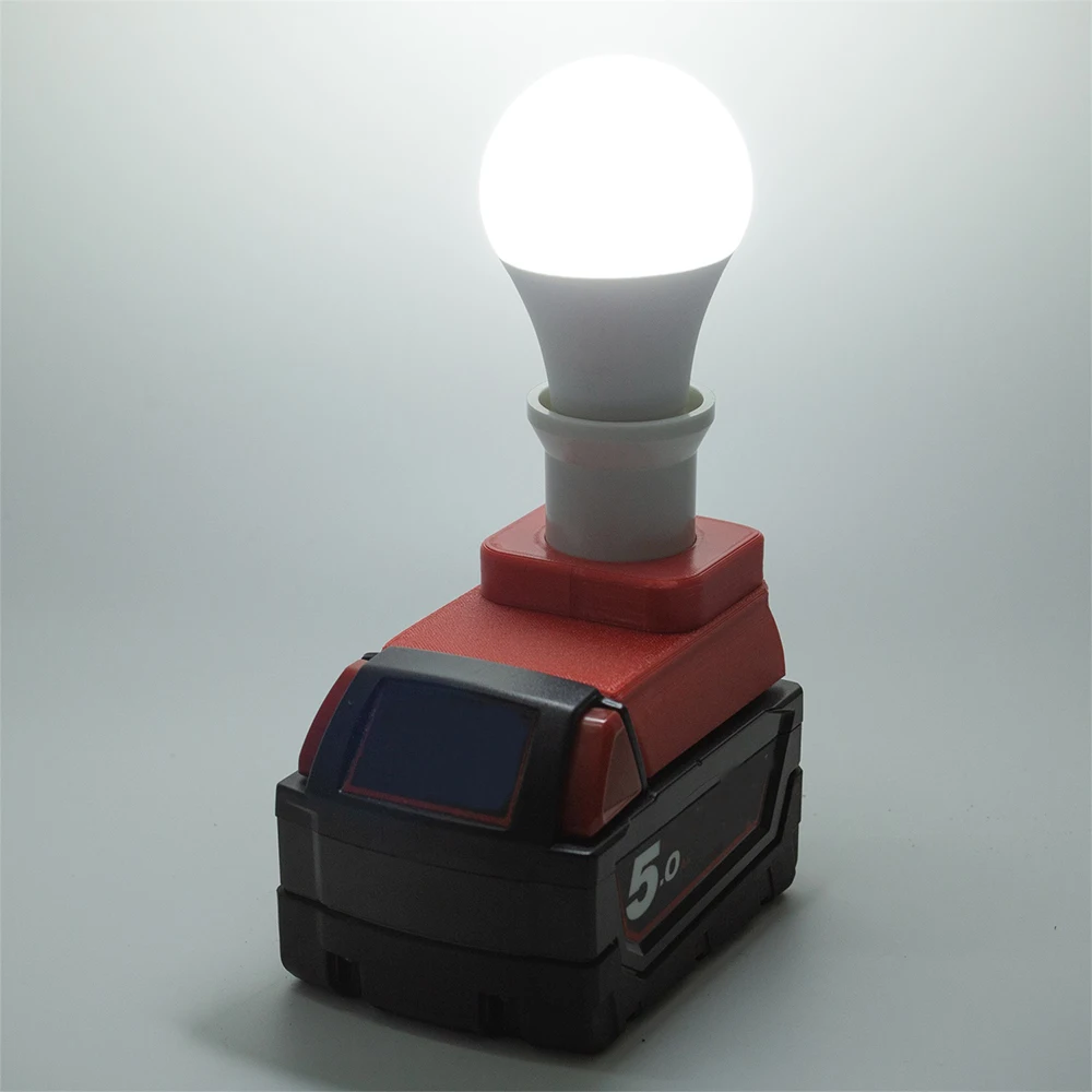 E27 Glühbirne Lampe LED Arbeitslicht für DeWalt/Milwaukee/Roybi 18V BLACK+DECKER 20V Lithium-Batterie Notbeleuchtung (KEINE Batterie) – Detail 5