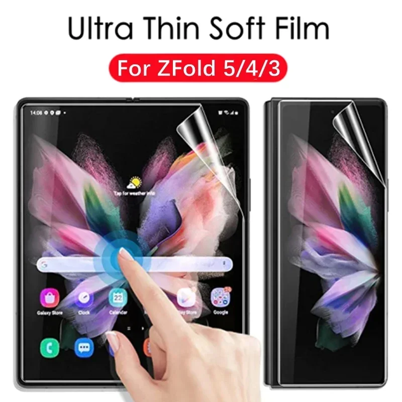 Fold6 Hydrogel Film for Samsung Galaxy Z Fold 6 5 4 3 Front Back Screen Protector Camera Lens Tempered Glass for ZFold5 ZFold3