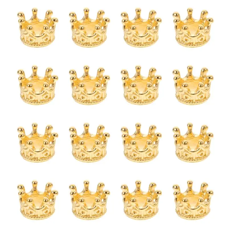 50Pcs Crown Embellishments Charms Vintage Crown Shaped Rhinestone Kits Hollow Out Beaded Rhinestone Kits DIY Making Resin Alloy