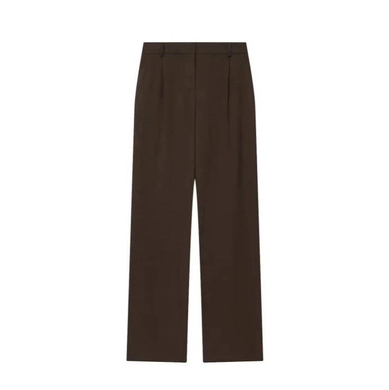 Conjunto de terno duplo breasted feminino 2025 – Blazer com textura Maillard com ombreiras e calças combinando, nova moda de viajante