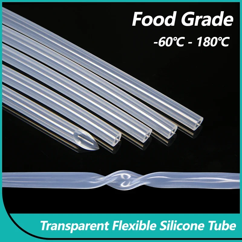 Food Grade Clear Transparent Silicone Rubber Hose 1 2 4 6 8 10 12 14 16 20 25 28 31 35 36 38 40 60mm OD Flexible Silicone Tube