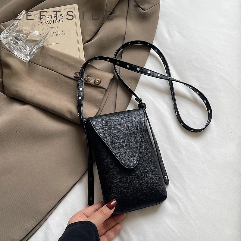 

LEFTSIDE Cute Mini Pu Leather Flap Square Crossbody Bags for Women 2025 New Trend Fashion Shoulder Bag Handbags and Purses