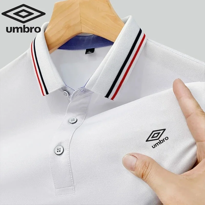 Umbro High End Embroidered Polo Shirt Men\'s Summer High Quality Fashion Business Leisure Outdoor Sports Short Sleeved T-shirt