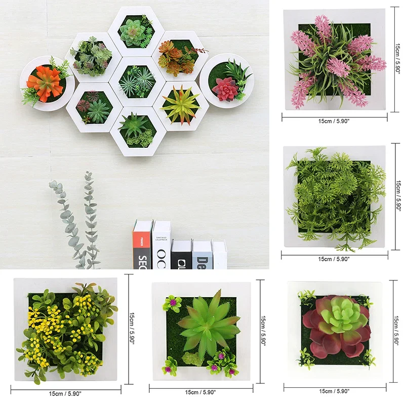 3D Simulation Plant Picture Frame Artificial Flowers Fake Plant Frame For Home Living Room Wedding Party Decorations Supplies