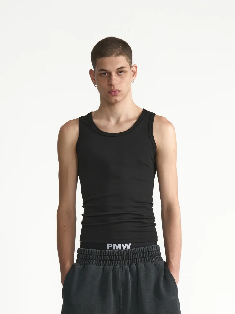 

PMW American Sle Heavyweight Color Svel Vest Men's Classic Basic Elastic Sports Fitn Base Top Summer Wear