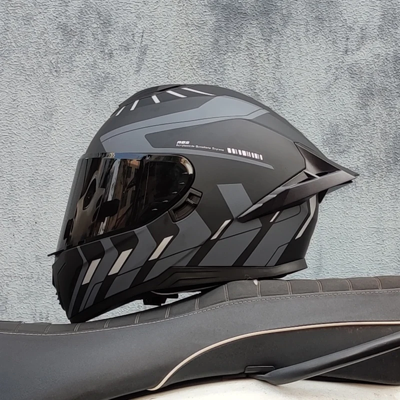 

Одобренный 3c оригинальный яркий черный шлем LVS, мотоциклетный анфас, мотоциклетный шлем для езды, большой спойлер, шлем унисекс, шлем