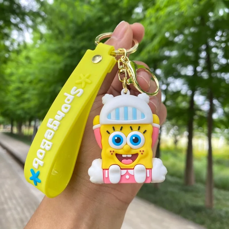 جديد Kawaii الكرتون سبونجبوب سكوير باتريك ستار المفاتيح دمية قلادة سيارة المفاتيح حقيبة نسائية قلادة الفتيات هدية عيد ميلاد #5