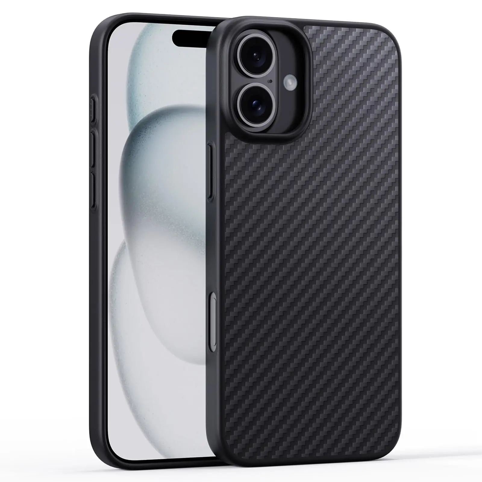 Magnetic Case for iPhone 16 Pro Max/ 16 Pro/ 16 Plus/ 16, Carbon Fiber Luxury Cover, Military Shockproof Slim Case Wireless