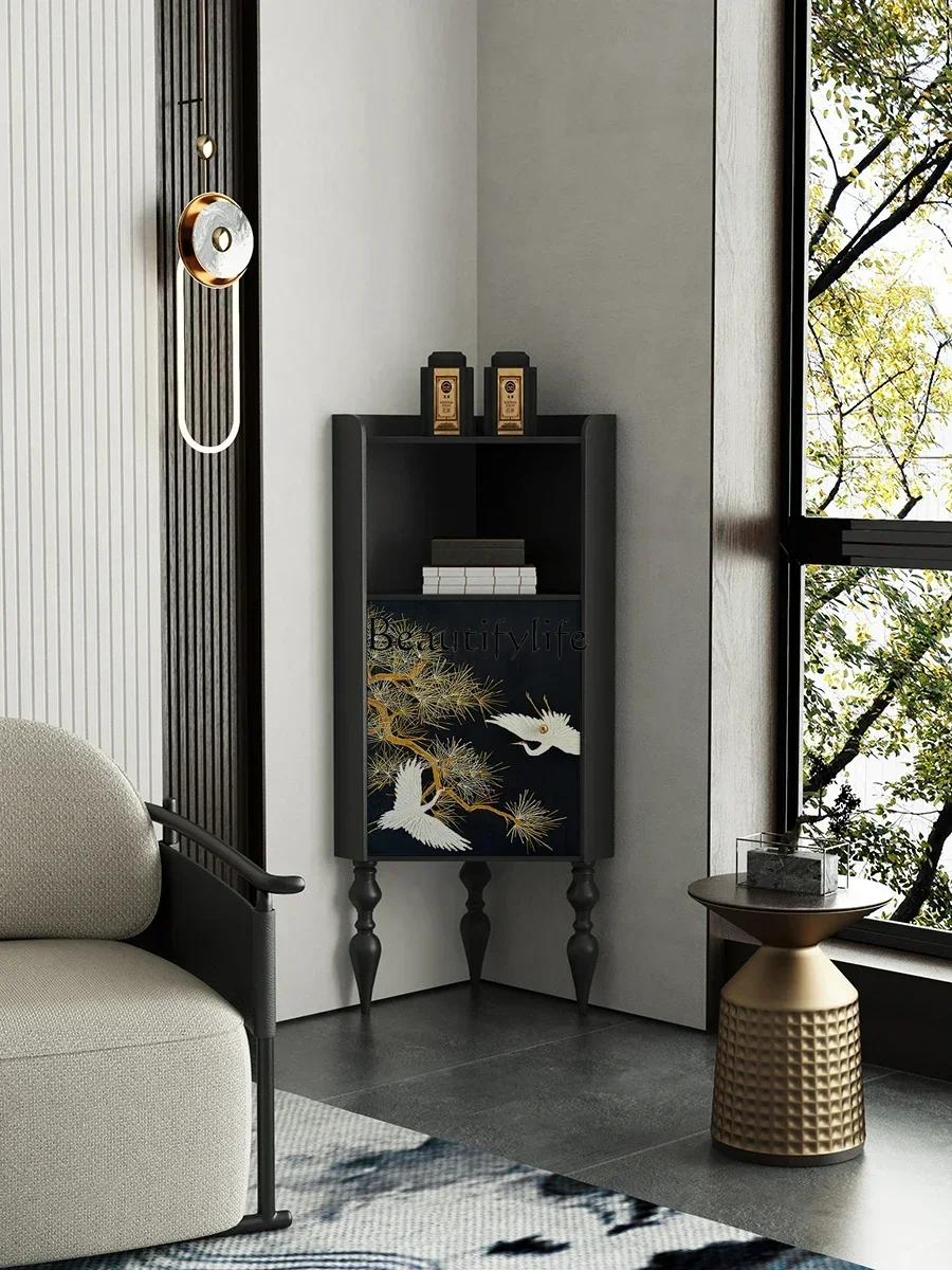 

12-*New Chinese style Songfeng Heyun solid wood corner decoration storage corner locker