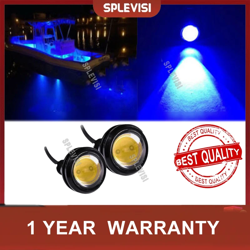 1 Pair LED BOAT PLUG LIGHT GARBOARD BRASS DRAIN 3/4