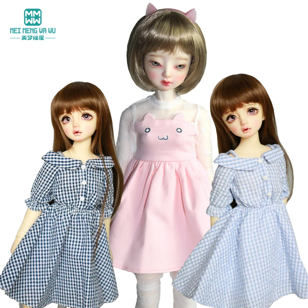 

BJD doll clothes fits 1/4 43cm MSD bjd doll Cotton fashion plaid dress