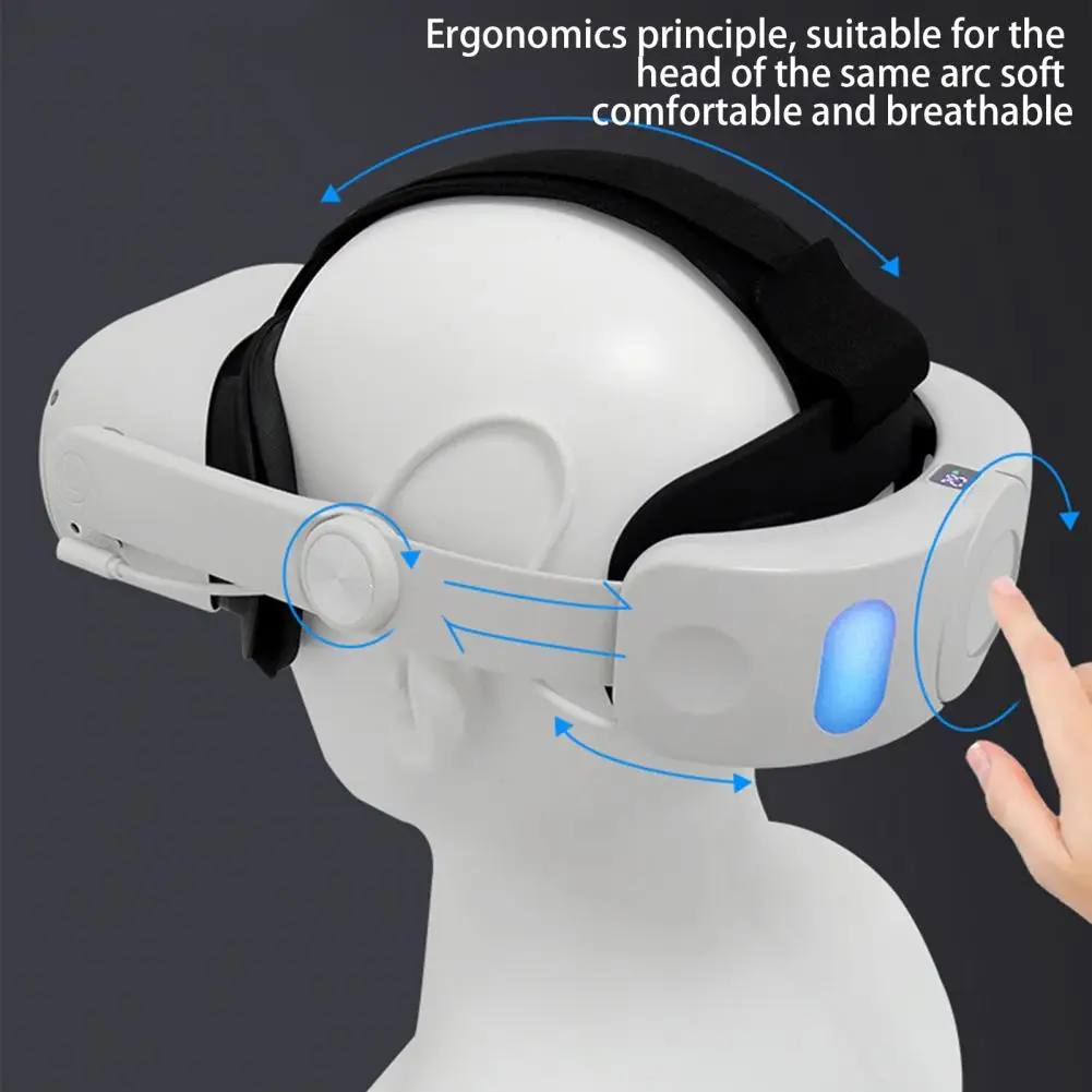 

Durable with Colorful Breathing Lights Adjustable Virtual Reality Headset 6000mAh Head Strap Multi-point Adjustment