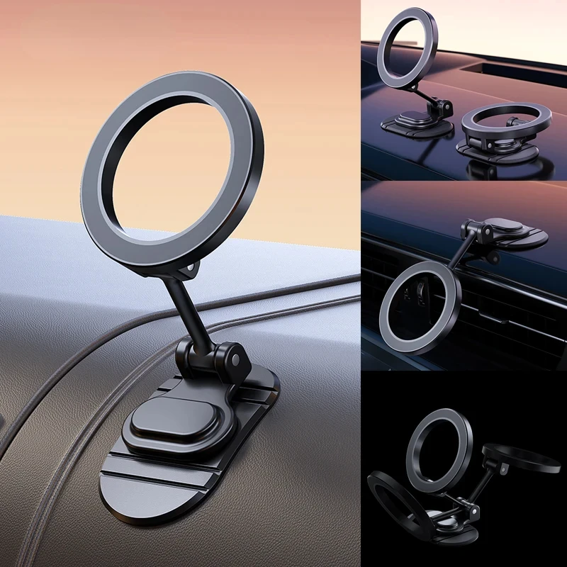

ftvae Universal Metal Magnetic Car Phone Holder Strong Magnet Foldable Dashboard Car Phone Mount for MagSafe iPhone 15 14 13 Ser