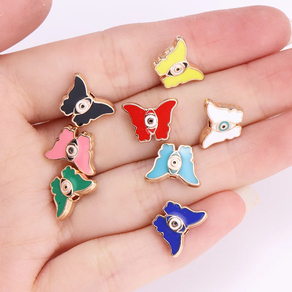 10Pcs Turkish Evil Eye Beads Jewelry Making DIY Eye Pendant Spacers Beads For Women Bracelet Necklace Findings Crafts Supplies