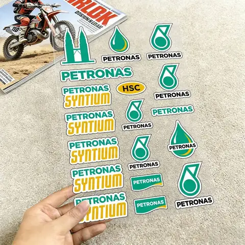 For PETRONAS Reflective Motorcycle Stickers, 3M Safety Warning At Night in The Dark Scooter Helmets