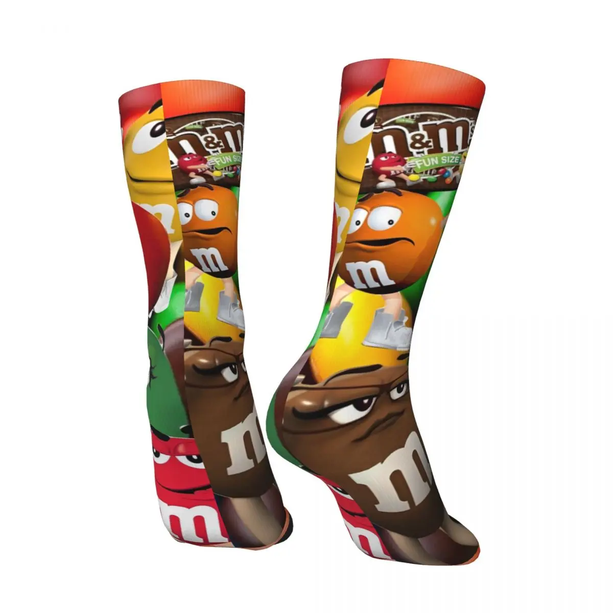 M medias de frijoles de chocolate calcetines divertidos gráficos calcetines antideslizantes de otoño pareja correr deportes calcetines de alta calidad