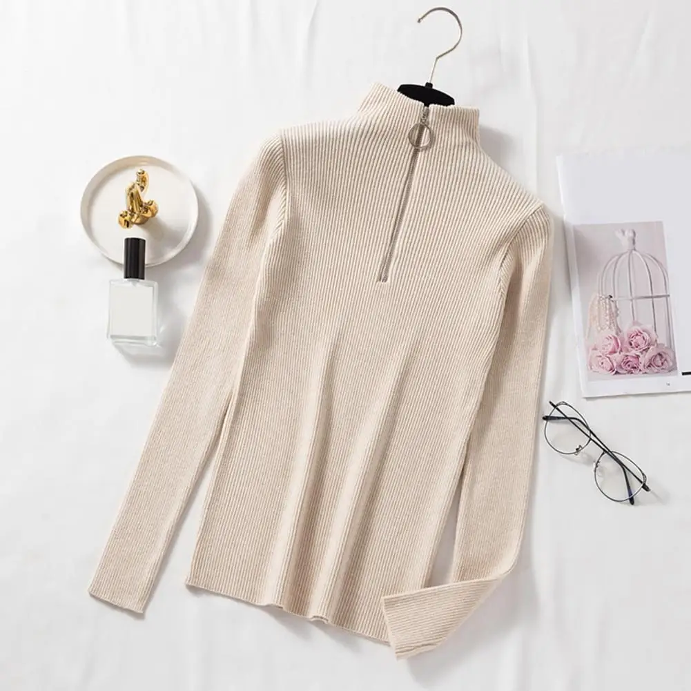 

Fashionable Dropped Shoulder Design Sweater Stylish Autumn Winter Women's Knitted Pullover Sweater Half for Office for Layering