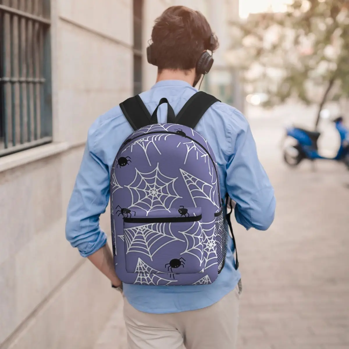 Halloween Black Cat Spider Gothic Witch Backpack Boys Girls BookBag Children School Bag Laptop Shoulder Bags for Men Women
