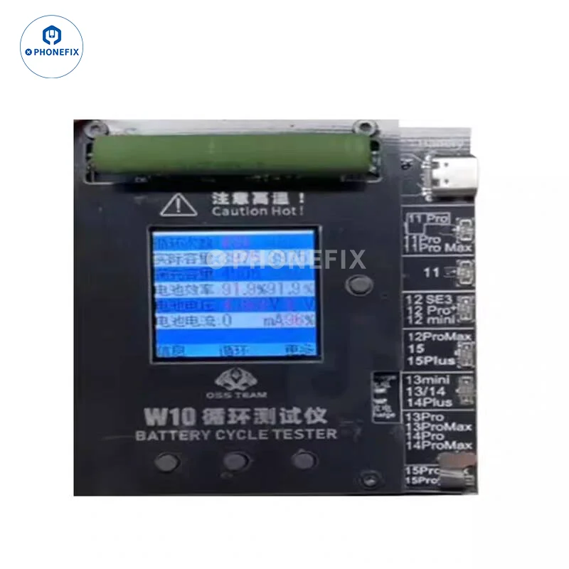 OSS Team-Battery Life Pop Up Tester, Saúde e Substituir Ferramentas, Aumentar rapidamente, iPhone 11, 12, 13, 14, 15 Pro Max, W10