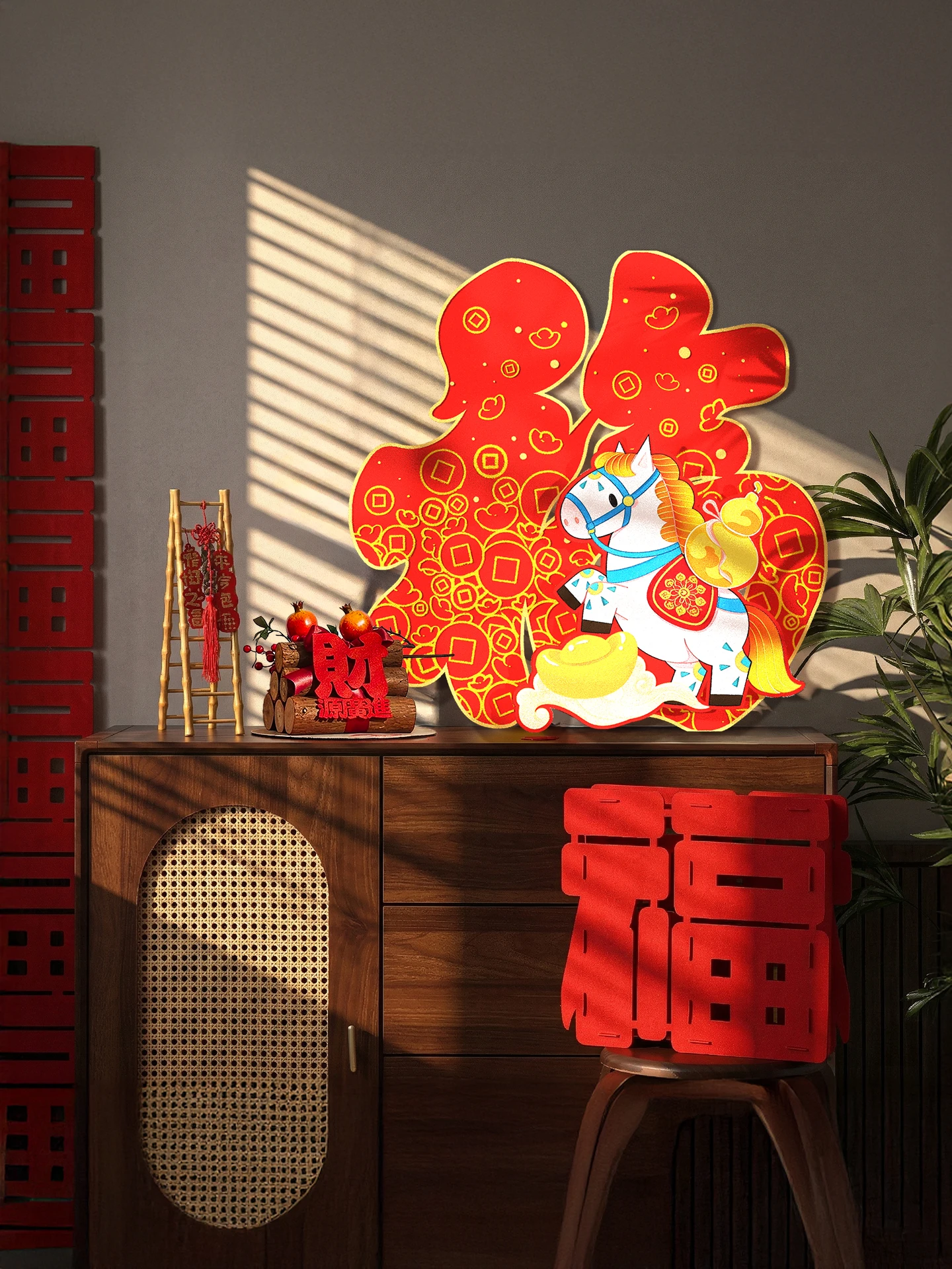 新しい家の装飾品-リビングルームの入り口-開運飾り-開運キャラクター-ktボードオーナメント