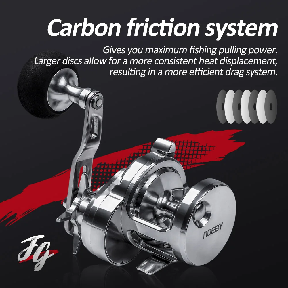 NOEBY Slow Pitch Jigging Reel JG1500 JG2500 Aluminum Alloy Star