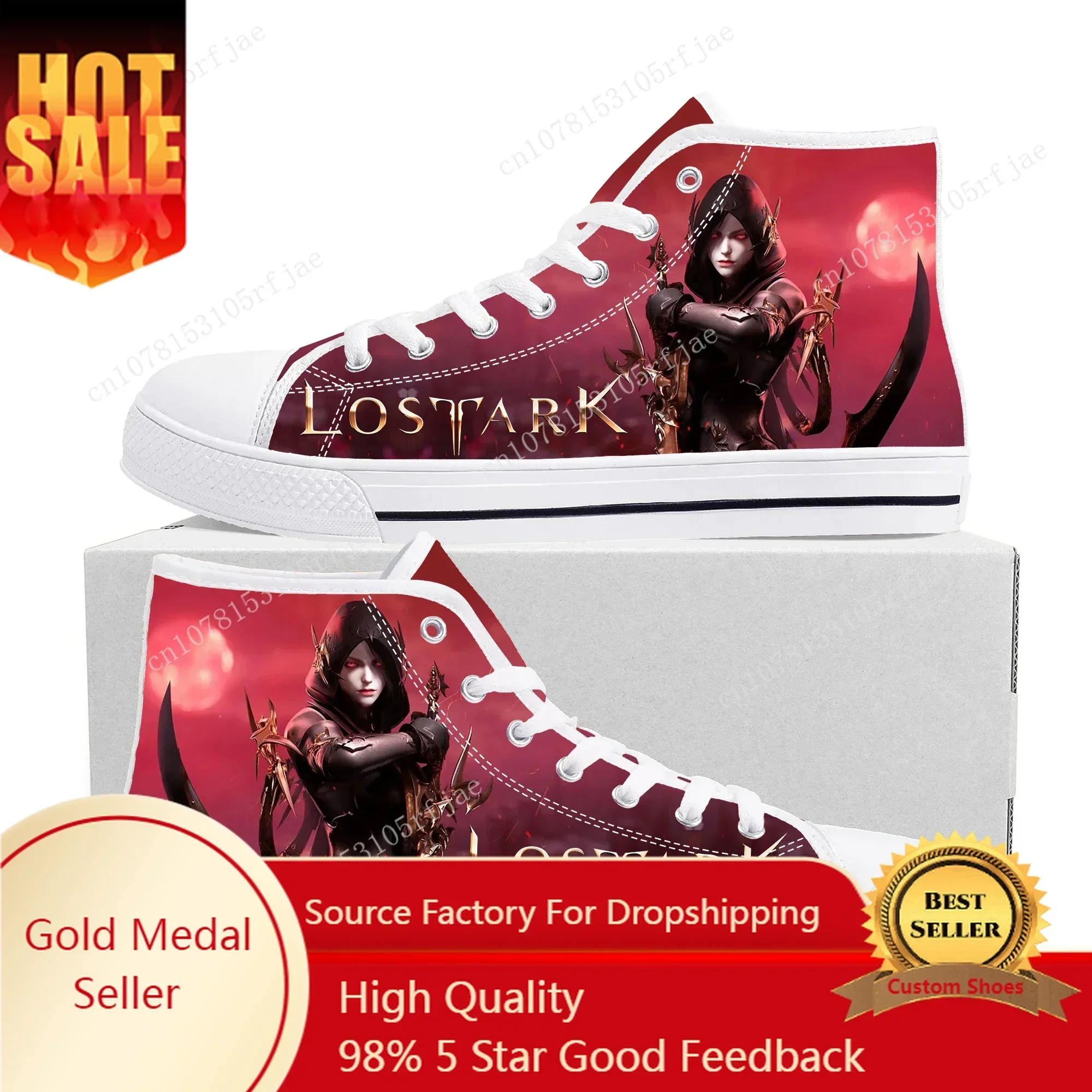 

L-Losts A-Ark High Top Sneakers Hot 3D Game Mens Womens Teenager High Quality Canvas Shoes Casual Fashion Tailor Made Sneaker