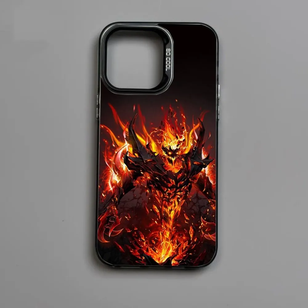 حافظة هاتف Game D-Dota 2 لهاتف iPhone16,15,14,13,12,11,Mini,Pro,MAX لون فضي شل غطاء خلفي مقاوم للصدمات