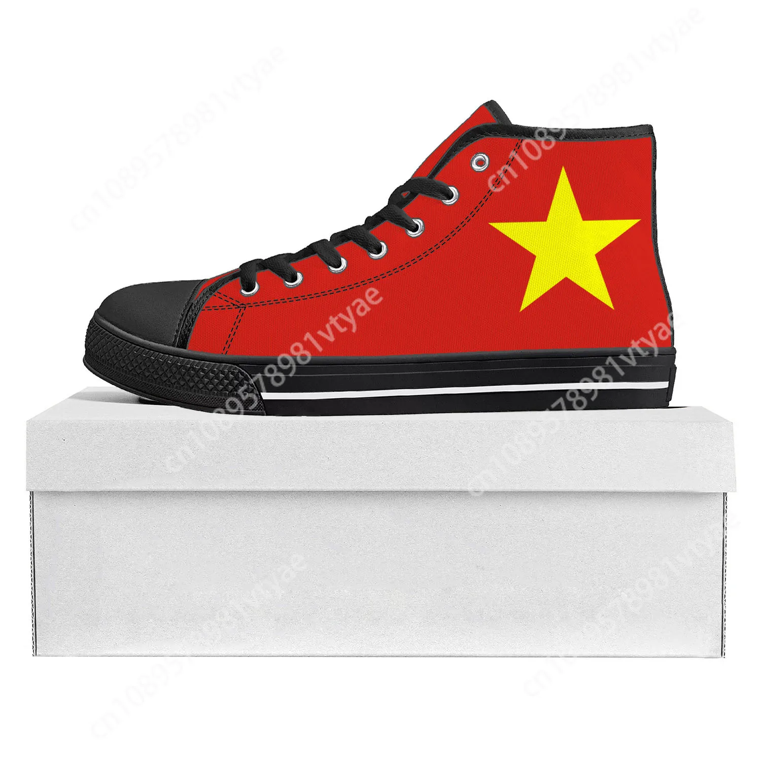 

vietnamese Flag High Top High Quality Sneakers Mens Womens Teenager Canvas Sneaker vietnam Casual Couple Shoes Custom Shoe