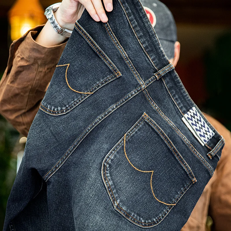 

Мужские джинсы Maden American Retro Denim прямого кроя, свободные, с длинными штанинами, на молнии по всей длине, для осеннего сезона, молодежные