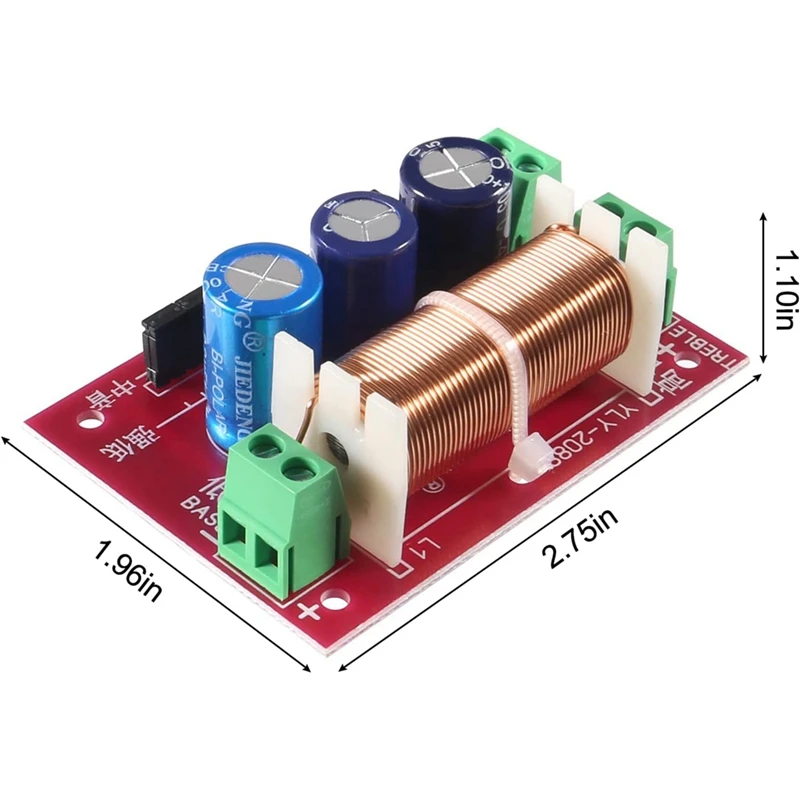 400W Adjustable Speaker Crossover 2 Way Treble Audio Frequency Divider Distributor Filters Updated Version