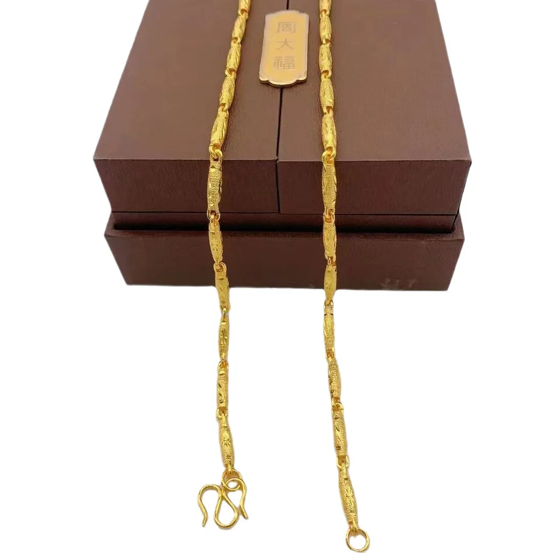 สร้อยคอทองมะกอก 4 มม. สําหรับผู้ชาย ทอง 24K AU999 |   พื้นผิวปราสาทเคลือบสีเทาไล่โทนสี เก๋ไก๋ทนทานสําหรับผู้ที่ชื่นชอบกิจกรรมกลางแจ้ง