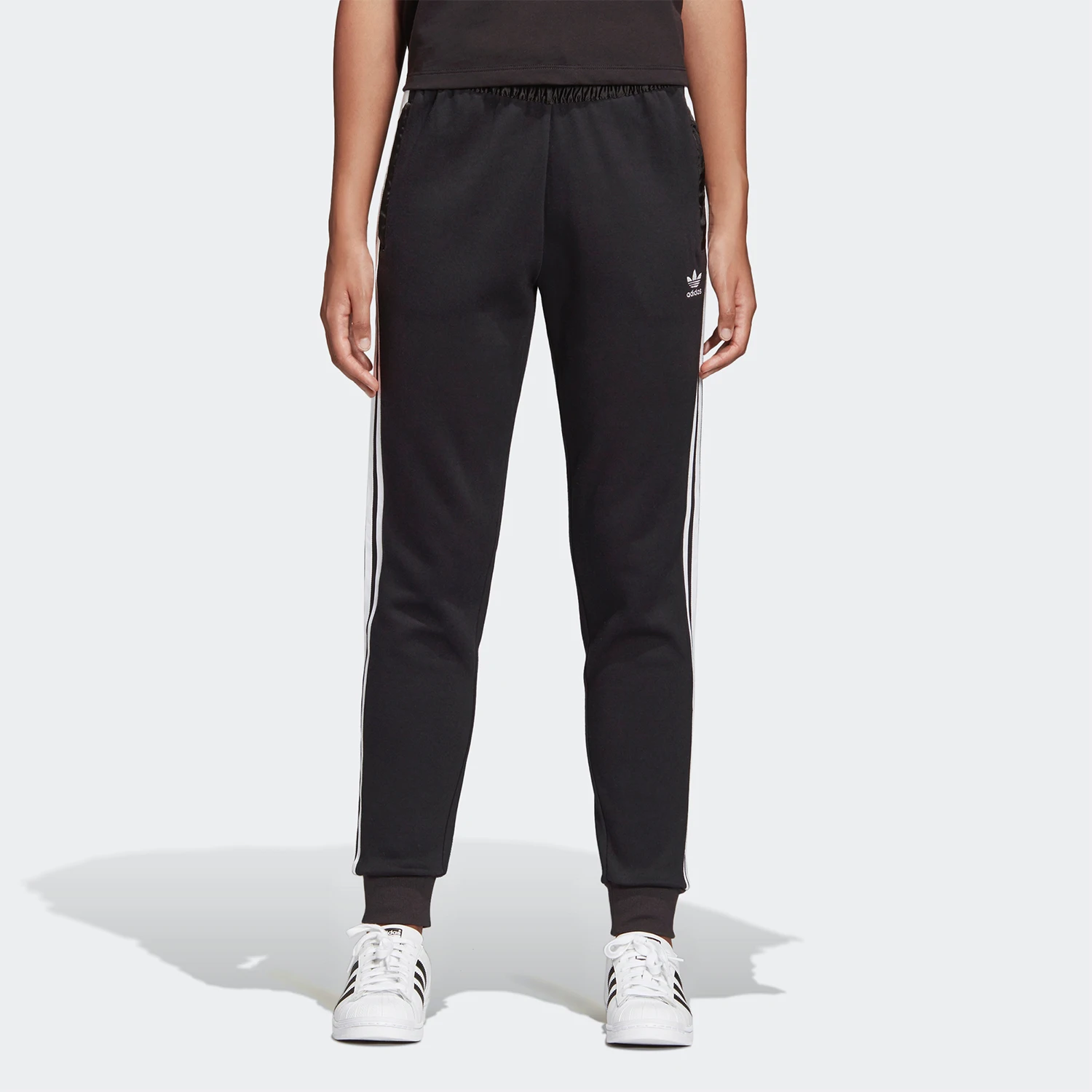 Adidas genuine clover women's mid waist knitted ankle sports pants DY0876