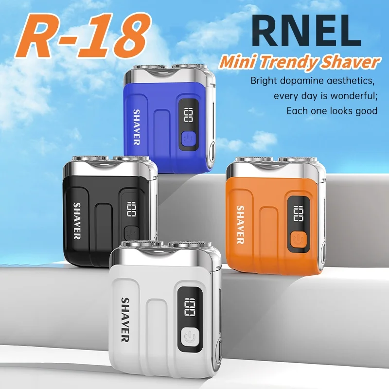 Mini R-18 Elektrischer Smart-Rasierer Home Travel Rasierer Digitalanzeige Mini Dual Blade Wiederaufladbarer leistungsstarker Rasierer Herrengeschenke