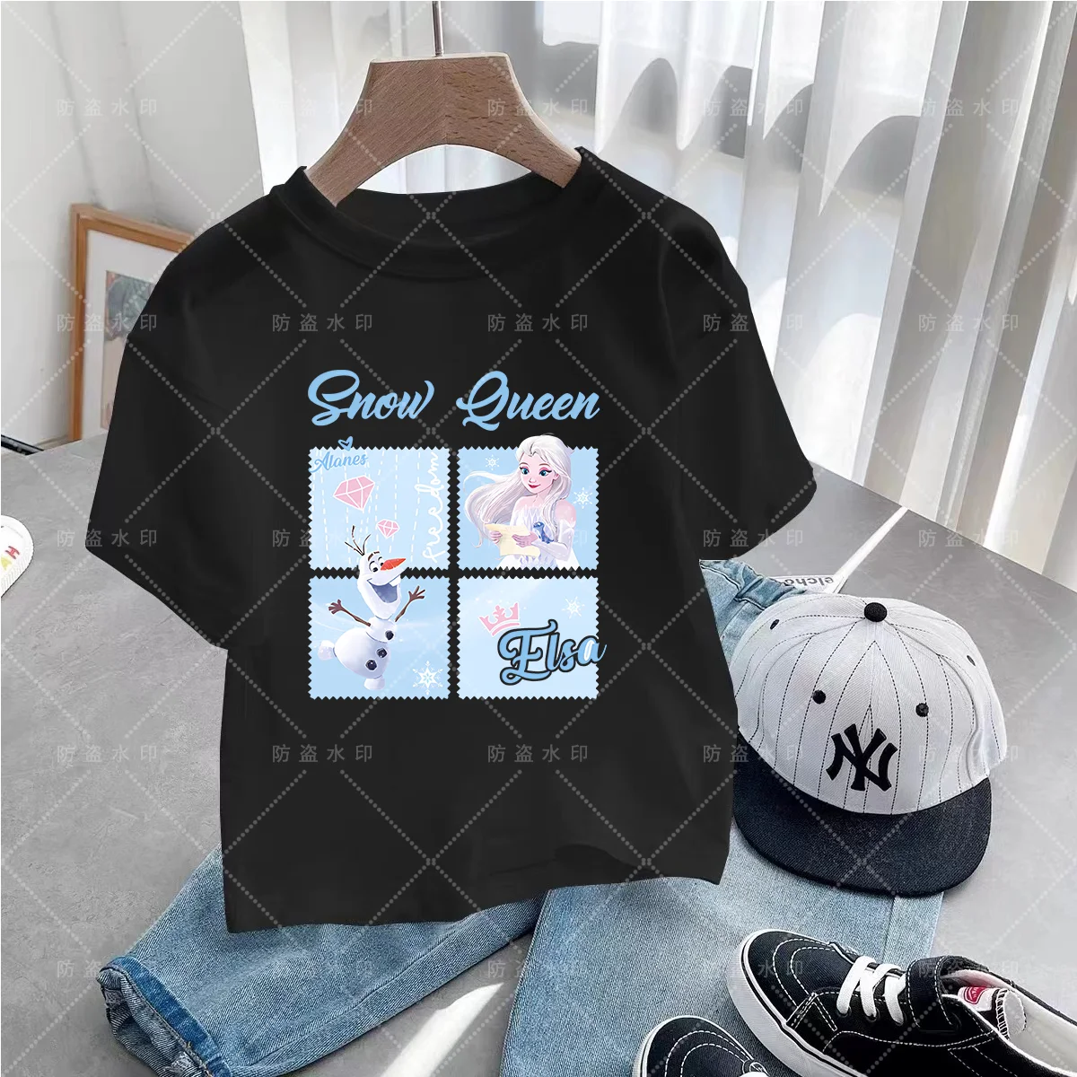 Disney 2024 Girl Summer Clothes cartoni animati Kawaii Princess Animated T Shirt Caricature Disney Kawaii Cartoons Princess children's