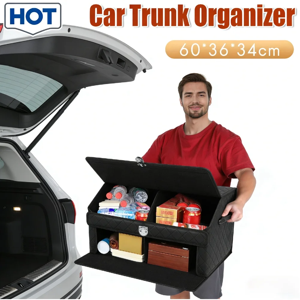 

Магнитный двухслойный органайзер для багажника автомобиля, водонепроницаемый, из кожи, регулируемый, складной, для внедорожников и грузовых фургонов