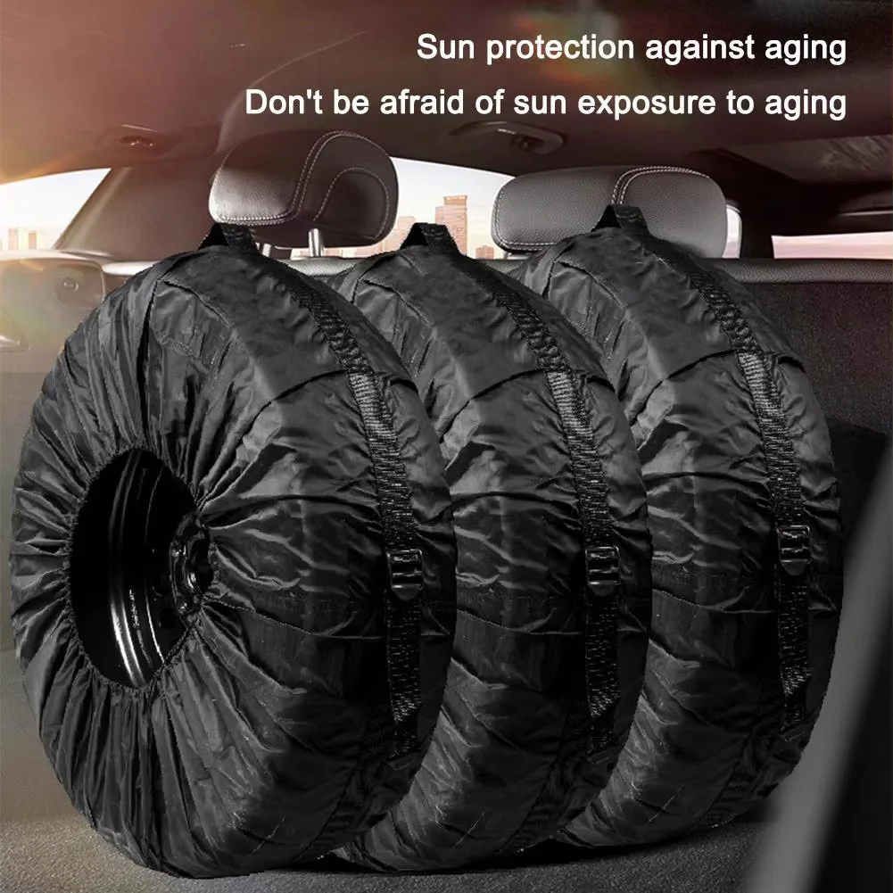 

1PCS/4PCS For Universal Car Tire Bag Car Spare Tire Cover Polyester Car Tyre Storage Bags Car Spare Tire Cover Tyre Wheel Covers