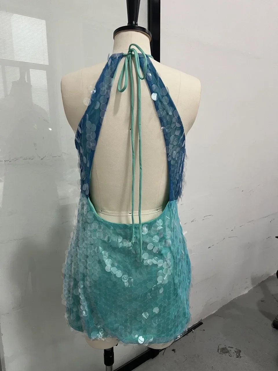 2025 New Halter Hollow Out Beach Dresses For Women 2 Piece Swimwear Bikini Mesh Swimming Elegant Cover-Up Skirt Sexy Vacation