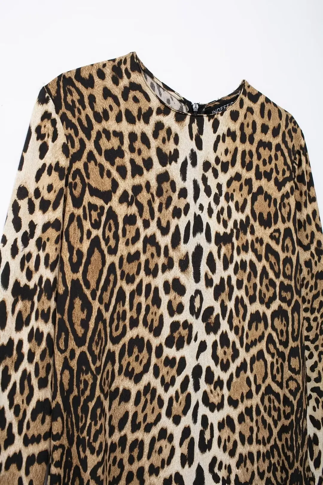 Vestito lungo da donna a maniche lunghe con scollo a o con stampa animalier di nuova moda 2024 da donna Mujer