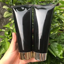 200g Black Squeeze Tube 200ml Facial Cleaner Container Body Lotion Packaging Empty Cosmetic Refillable Bottles