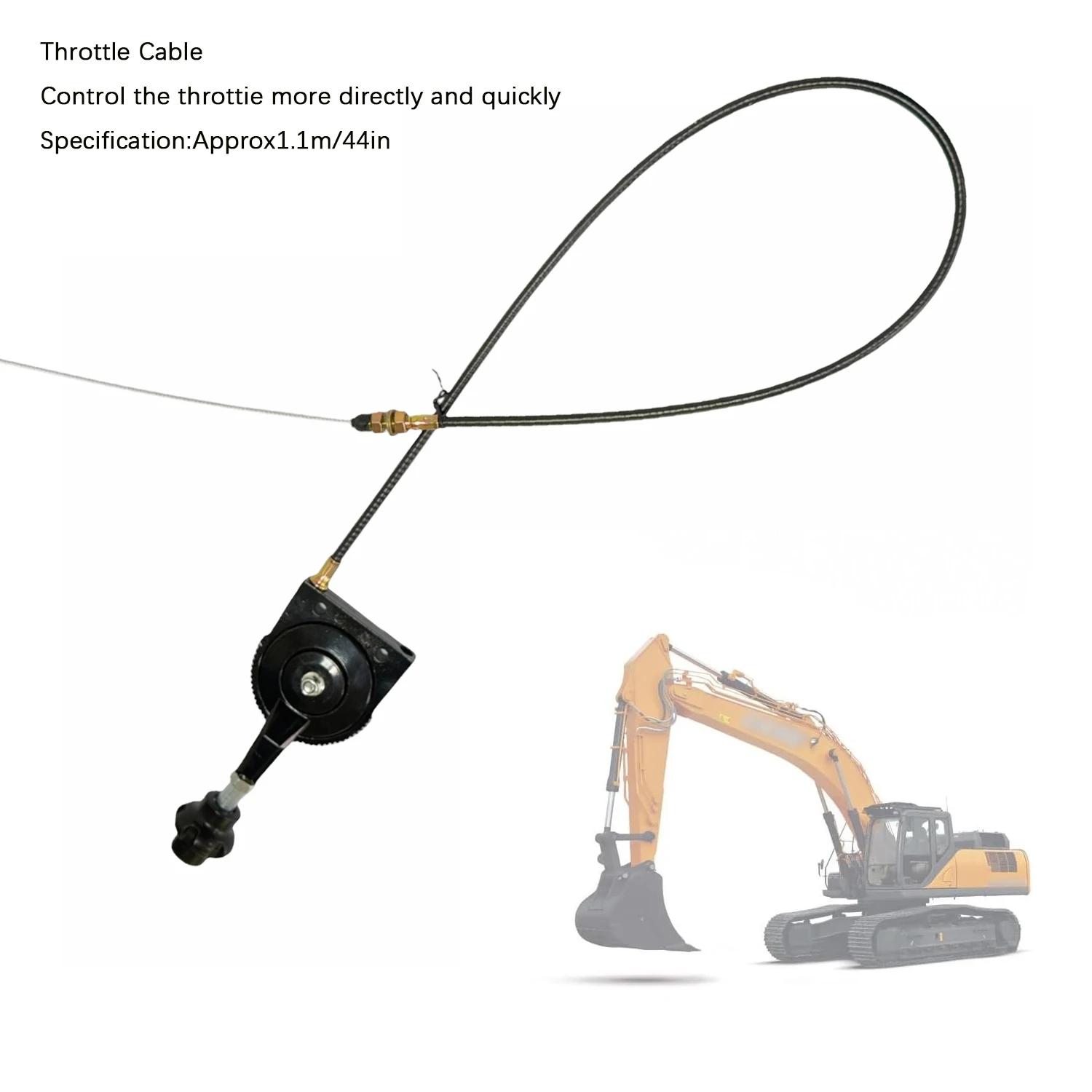 Excavator manual throttle control cable, heavy-duty equipment component used for excavator engine control 1.1 m engine component