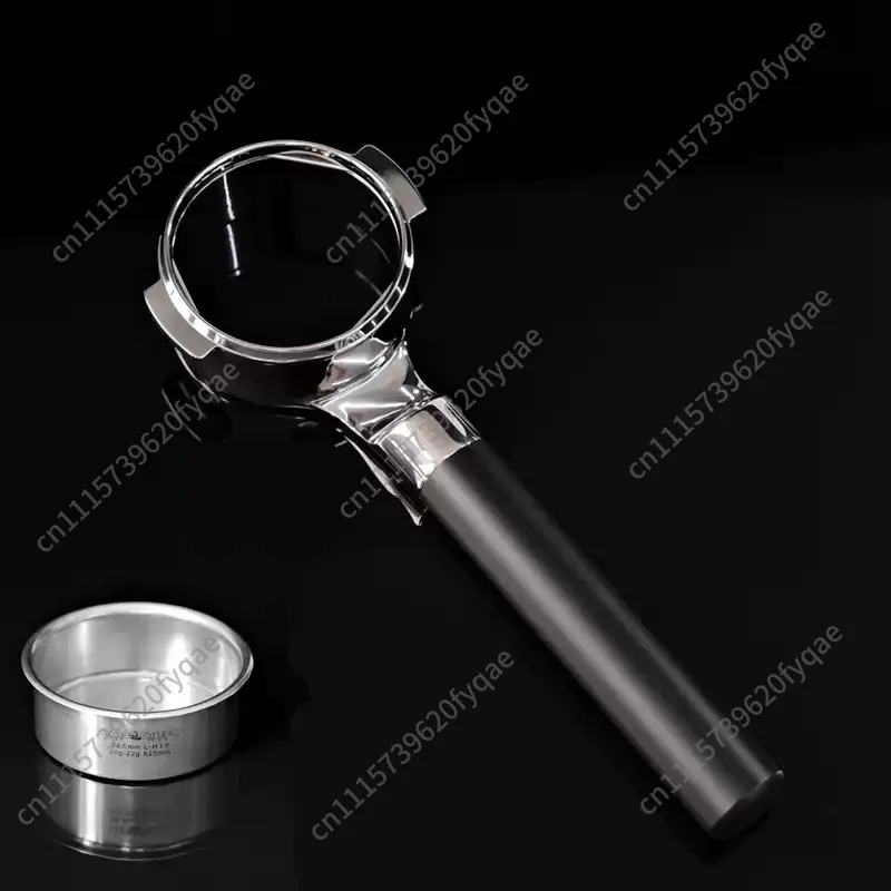 Black flat bottomless coffee machine handle fits E61